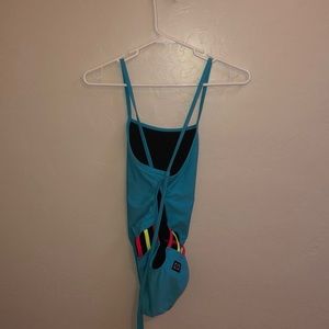 Jolyn Nico 2 Tie back Onesie- blue yellow red/pink